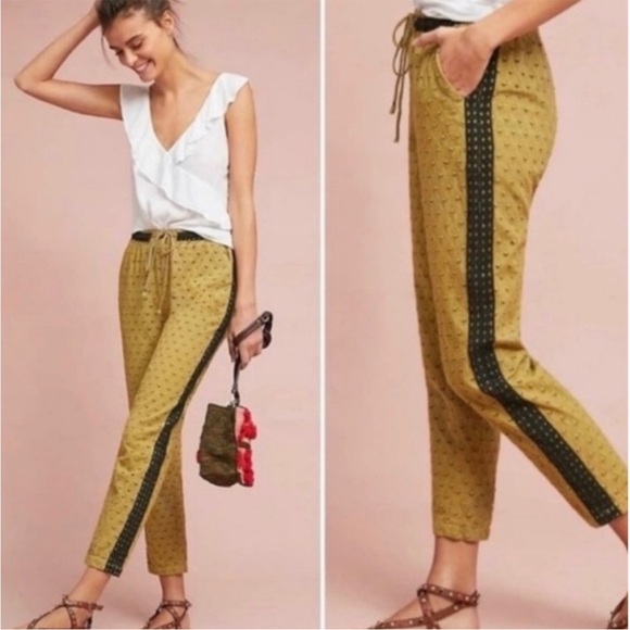 Anthropologie Eyelet Jogger Pants Small - Picture 1 of 4